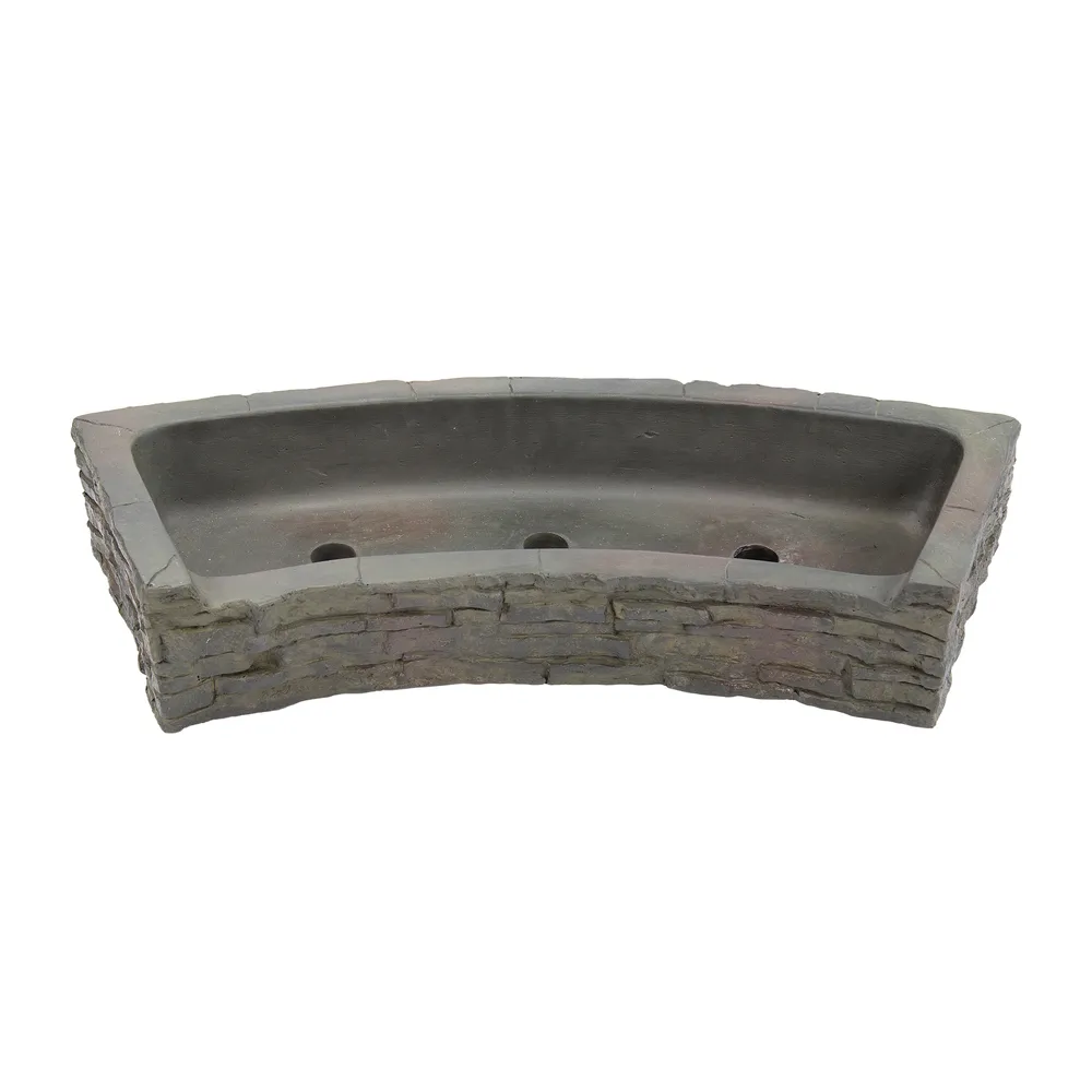 Front-Spill Curved Stacked Slate Wall Topper - Image 3