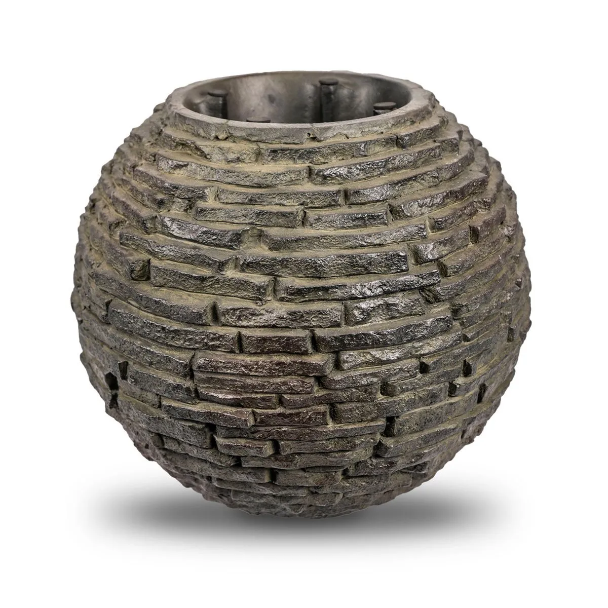 Small Stacked Slate Sphere Landscape Fountain Kit - Image 3